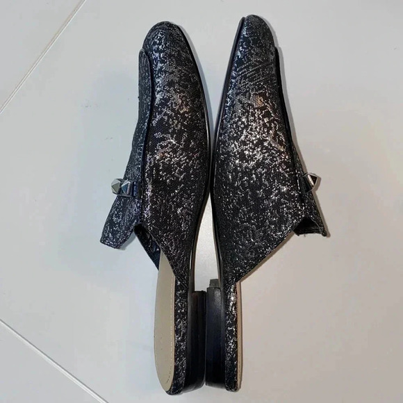 Marc Fisher Black and Silver Mules Size 6 - Picture 6 of 8